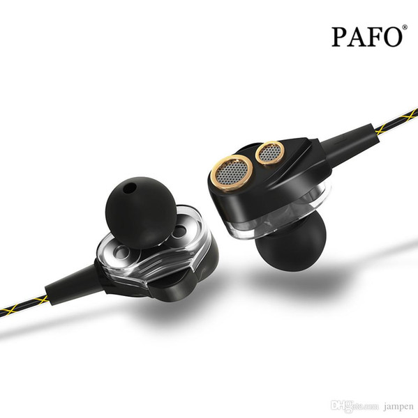 Original Brand Headphone Double Drive Stereo 6D Bass Earbuds Music Earphone With Mic for Mobile phone Universal for MP4