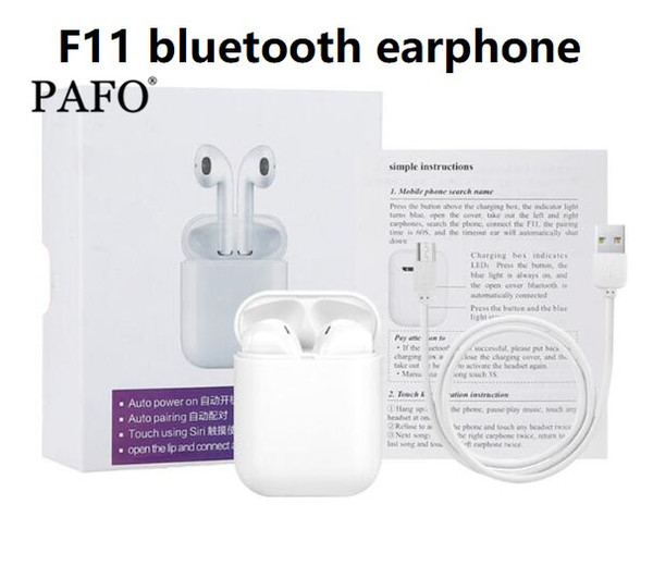 F11 Smart Mini TWS Binaural Earbuds Bluetooth 4.2 Wireless Stereo Sport Earphone With Charger Box Pairing Automatically For iphone Android