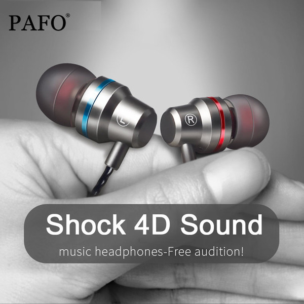 PAFO In-ear Wired Earphone For Mobile Phone Earphones 5 Colors 3.5mm In Ear Sport Micro Earphone For iPhone Xiaomi With Mic