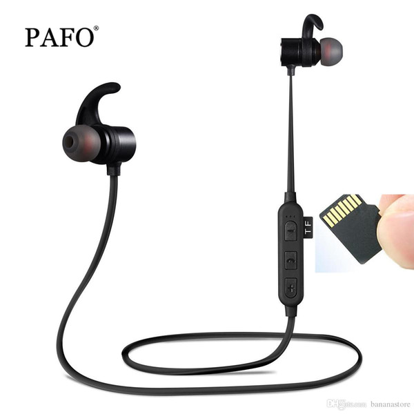 PAFO Sport Bluetooth Headphone Stereowireless Earphone for Phone Magnetic TF/SD Card Headset with Microphone for Xiaomi Huawei