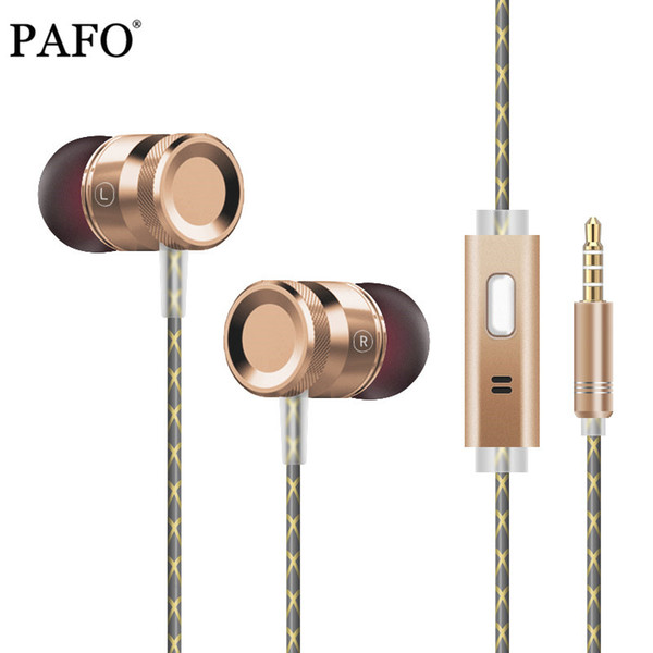 PAFO High Quality Metal Earphone For Phone Bass Headset With Microphone Metal Stereo Earbuds For iPhone audifonos Kulakik Ecouterur #2