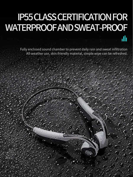 Wireless Headphone Bluetooth Earphone Sports Running Waterproof Super Bass Stereo Headset Bone conduction with 4 color