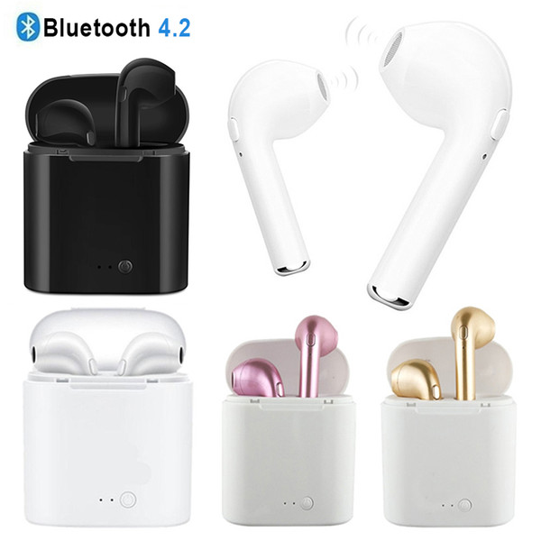 I7 I7S TWS Twins Bluetooth Earbuds Mini Wireless Earphones Headset with Mic Stereo V4.2 Headphone for Iphone Android With Charge box