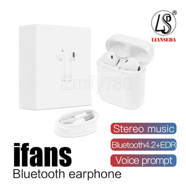 Ifans High Quality Mini TWS Bluetooth 4.1 Earphones Sports Mini Twins True Wireless Headset Earbuds Earpiece In-ear Hands Free For I7 I7S