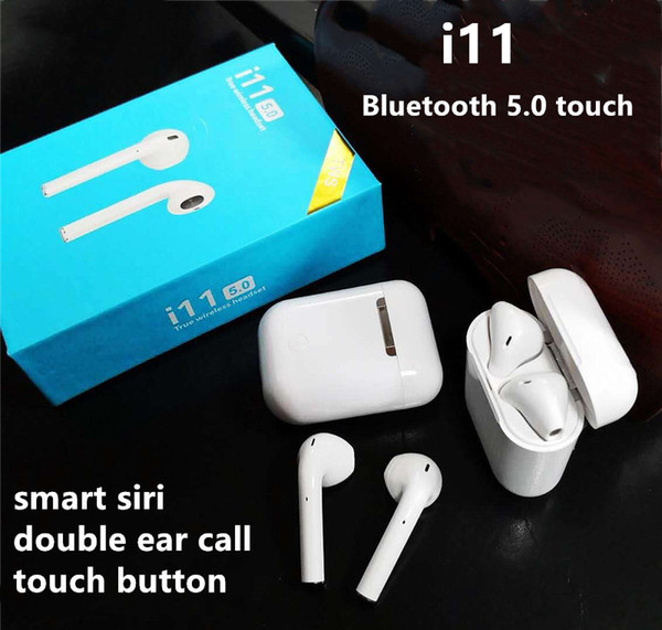 i11 Tws Double Mini Bluetooth 5.0 touch Earphones Earbuds Wireless touch button With Charging Box smart siri double ear call for ios Android