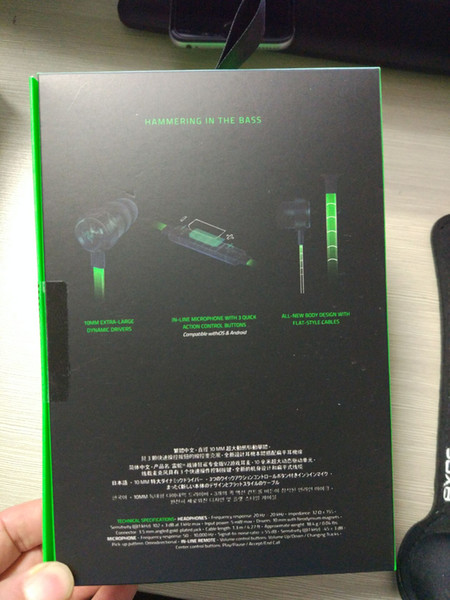 Razer Hammerhead Pro V2 Headphone in ear earphone With Microphone With Retail Box In Ear Gaming headsets Free Shipping