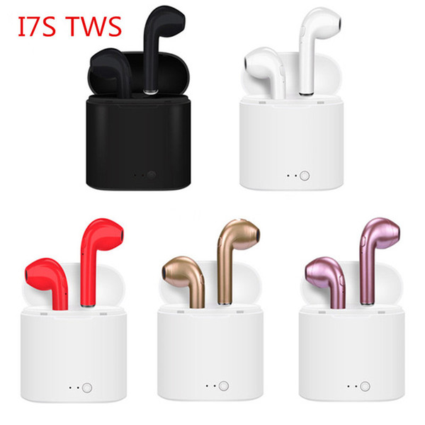 I7S TWS Earphones Wireless Bluetooth Headphones Earbuds with Charging Box Mini Bluetooth Earbuds for iPhone X IOS Android with Retail