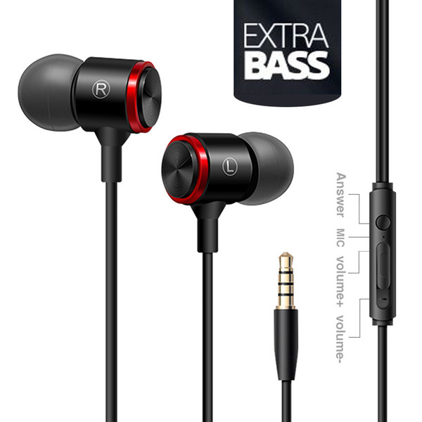 Sports headphones Stereo BASS In-Ear Earphone Noise Cancelling Headsets DJ XBS HiFi Ear Phone With build-in Microphone for iphone andriod