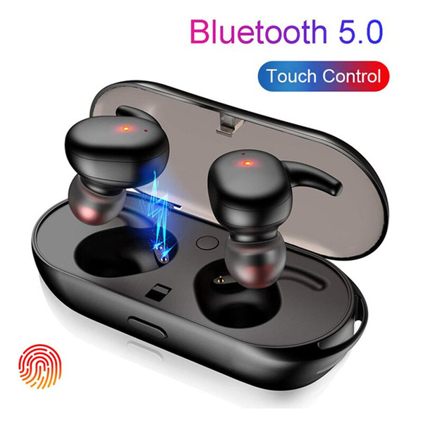 TWS wireless headphones V5.0 touch control sport waterproof ear hook HD call sound quality double-ear earphones with mic factory direct sale