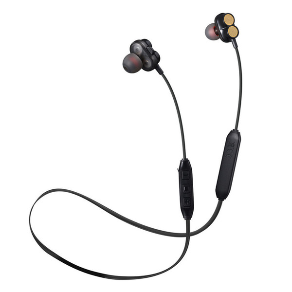 Wireless Bluetooth Headphones new double moving coil earphones hang neck bilateral stereo music headsets drive-by-wire factory direct sale