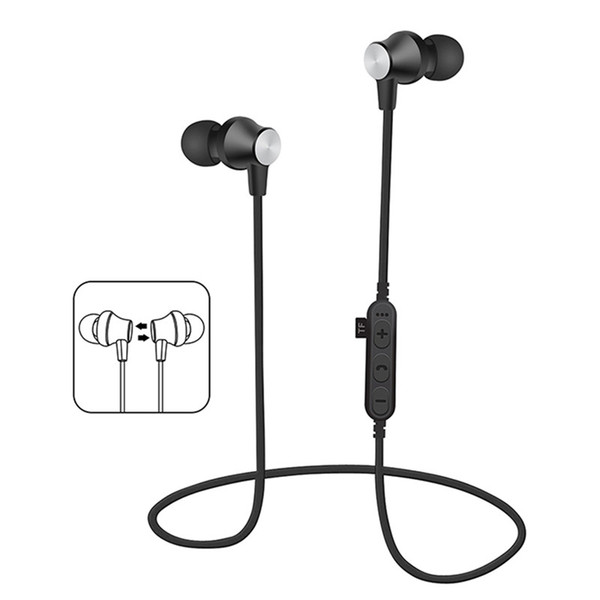 T2 Wireless Bluetooth Headphones bilateral stereo earphones hang neck cable control microphone headsets for i7/8/9s IOS Android with Retail