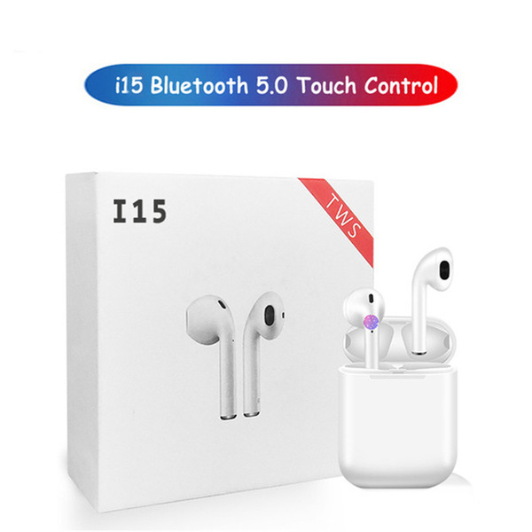 TWS smart-wireless i15 headphones V5.0 stealth mini HD sound quality touch control support Siri start automatic pairing factory direct sale