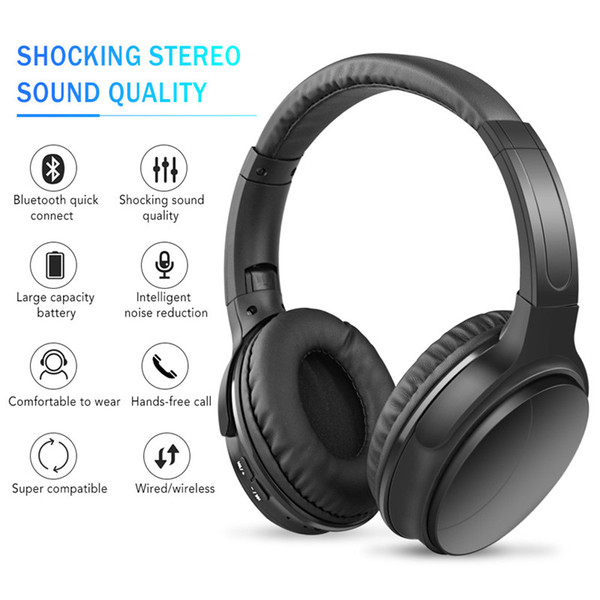 Wireless Bluetooth Headphones sports Music With Card earphone head-mounted Foldable Headset universal mobile phone bilateral stereo with Mic