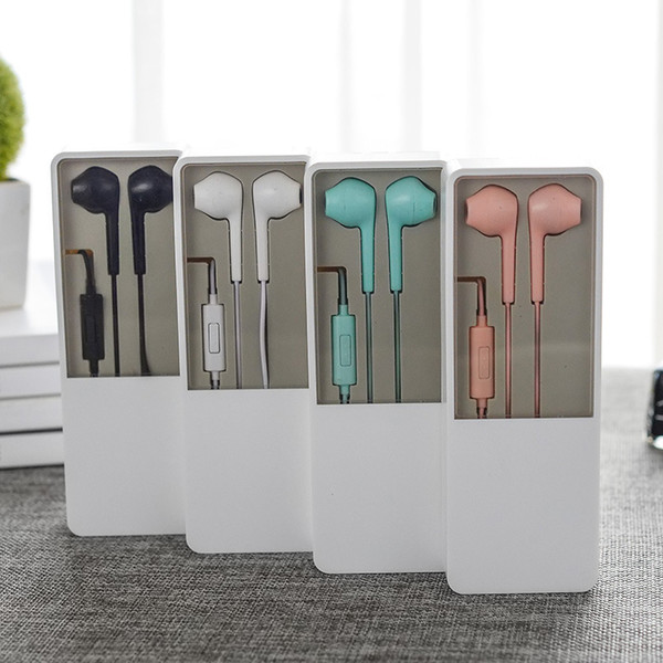 New In-Ear Mini earphones 3.5mm audio cable earsets with mute control candy colors own design Stereo BASS Earphone Noise Canceling Headset