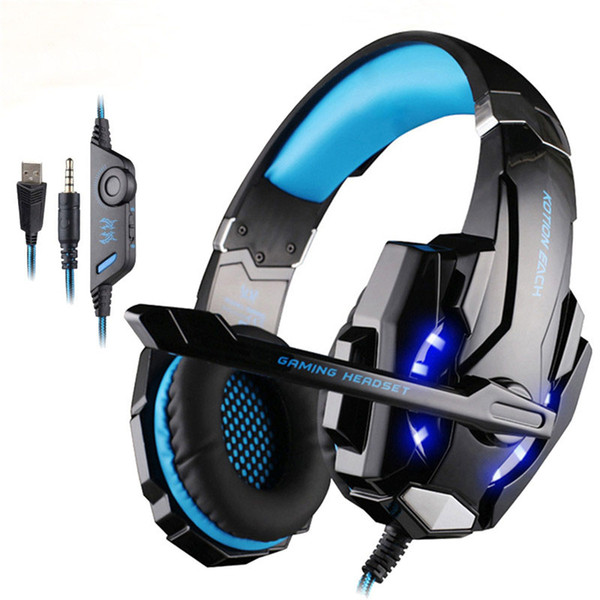 The new KotionG9000 gaming headset headphone 3.5mm stereo jack with microphone LED lights for PS4 / tablet/laptop/mobile DHL