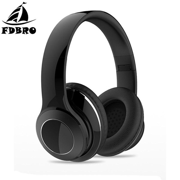 FDBRO HiFi Stereo Earphone Rechargeable Wireless Headphone Bluetooth Over Ear Headphones Foldable Sport Headset With Mic