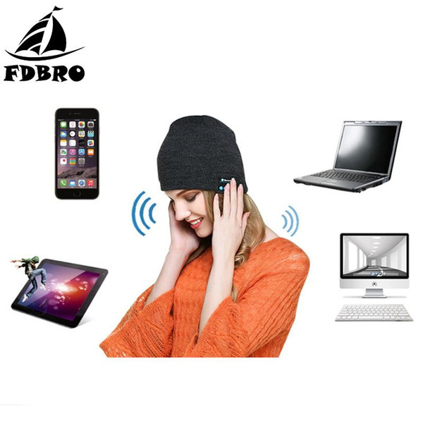 FDBRO Beanie Hat Wireless Bluetooth Earphone With Mic Sport Stereo Music Hat Headset Knit Cap For Running Skiing Skating Walking