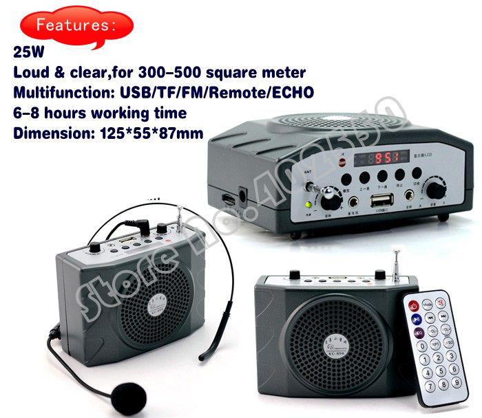 10pcs/lot, waistband mini PA amplifier voice speaker MP3 player with remote, USB/TF, FM audio