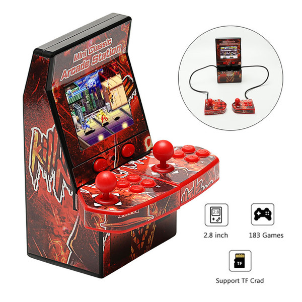 Portable Retro Mini Classic Arcade Handheld Game Console Support Doubles 2.8 inch LCD Color Screen Game Arcade Builtin 183 Games