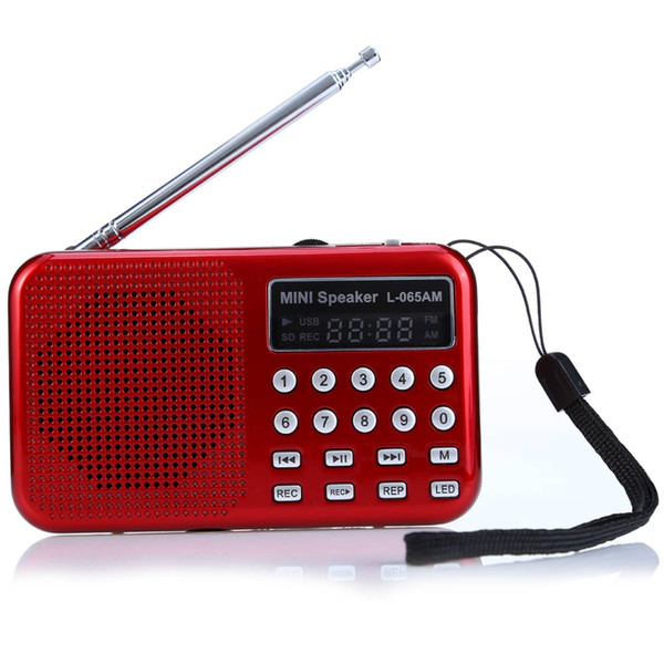 L065 Portable AM / FM Radio Music Speaker Support TF SD Card USB AUX Audio Input Radio Speaker