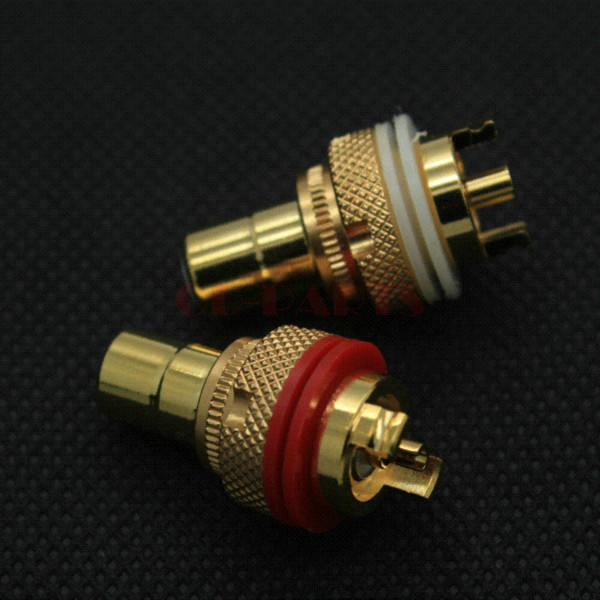 EIZZ High End Female RCA Jack Socket Connector For HIFI Audio Amplifier Video TV DIY,24K Gold Platted Lot*4