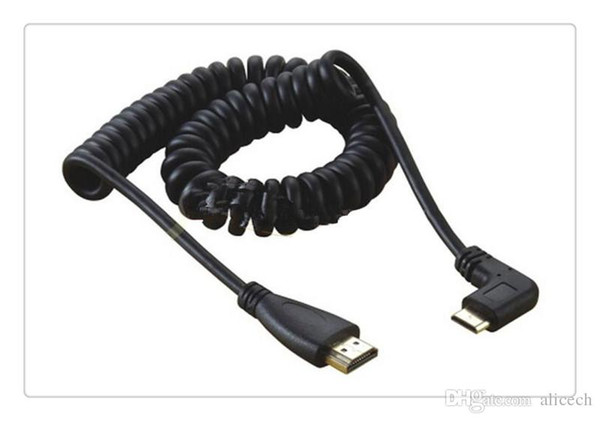 High Speed Mini HDMI to HDMI Spring elastic Curl Cable V1.4 3D for Sony Canon Camcorders strong Scalability