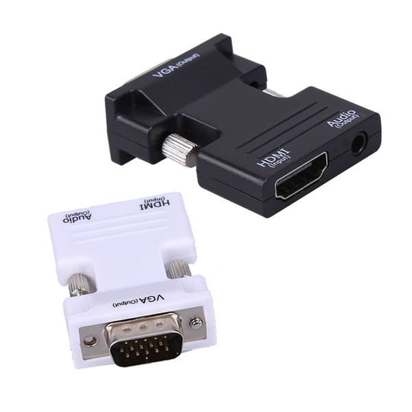 HDMI to VGA 3.5mm Audio Output Converter 1080P HDMI-VGA Connector Adapter HDMI Splitter with 45cm Audio Cable for Computer TV