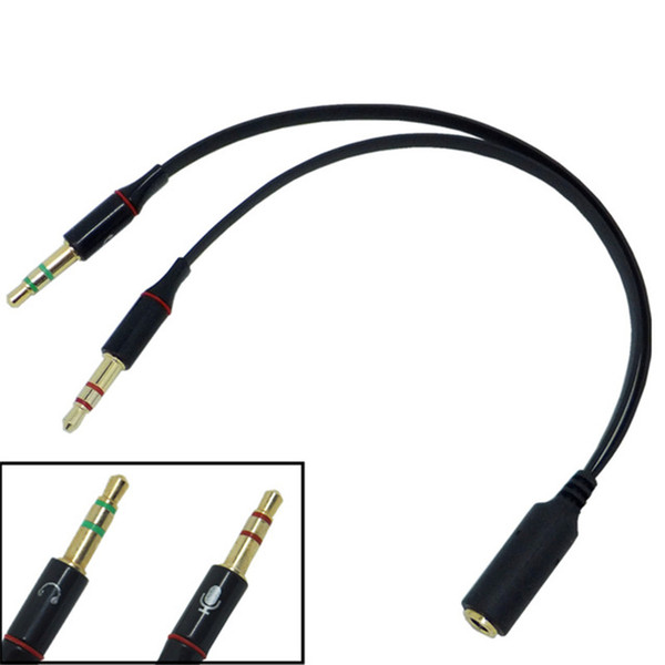 3.5mm Jack Microphone Headphone Splitter Cable 3.5 Aux Extension Cable 1 Female to 2 Male Cable for Computer Mobile Phone