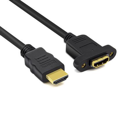 Pure copper HDMI cable HDMI male to female extension cord with ear with screw hole can be fixed HD cable 1.4 version