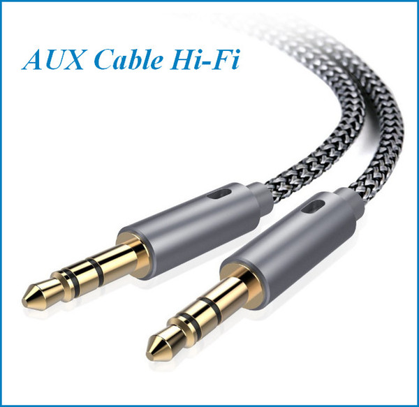 AUX Cable 1m Hi-Fi Sound Quality 3.5mm Auxiliary Audio Cable Nylon Braided Male to Male AUX Cord for Car Stereos Speaker ZPC001