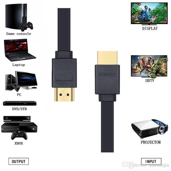 Lungfish High-speed FLAT HDMI Cable Supports 3D Resolution Ethernet 1080P Audio Return 3M