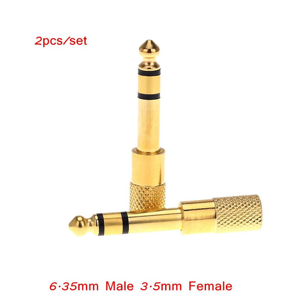 Headphone Microphone Stereo Audio Jack Adapter Plug 6.35mm Male to 3.5mm Female 2pcs/set Top Quality