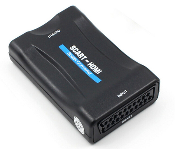 Best Quality HDMI to Scart Converter AV Signal Adapter Receiver hdmi 1080P for MonItor PC Smart phone by dhl