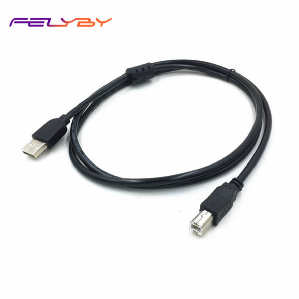 High quality 1.5 m black data line printer, high speed mouth area USB 2.0 Printer line, apply to FELYBY phantom power cord