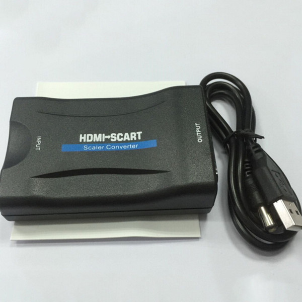 HDMI to Scart Converter AV Signal Adapter Receiver hdmi 1080P for MonItor PC Smart phone wholesale items