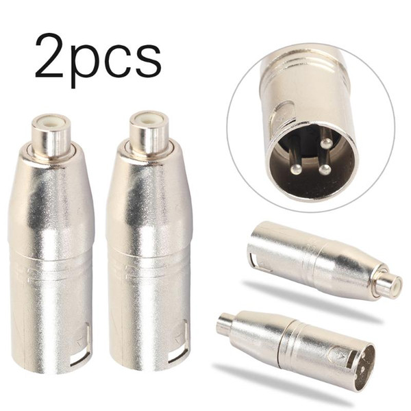 xlr to rca 2Pcs Metal Audio Adaptor XLR 3Pin Male to RCA Female Audio Adapter Connector Converter HIFI Supported for Microphone Speaker