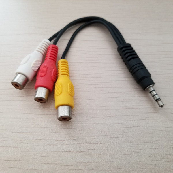 10pcs/lot 3.5MM Jack to 3 RCA Female M/F Video Audio Adapter Cable Cord Wire (Yellow White Red)