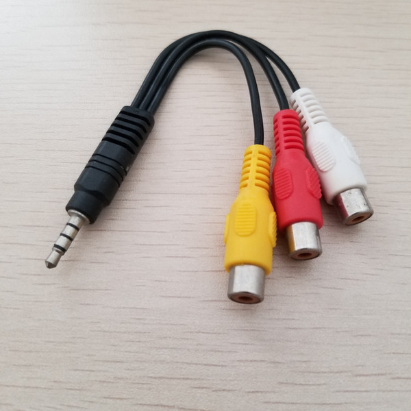 10pcs/lot 3.5MM Jack to 3 RCA Female M/F Video Audio Adapter Cable Cord Wire (Yellow White Red)