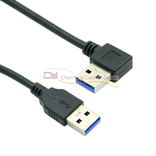 90 Degree Right Angled USB 3.0 A Type Male to Straight A Type Male Data Cable 40cm