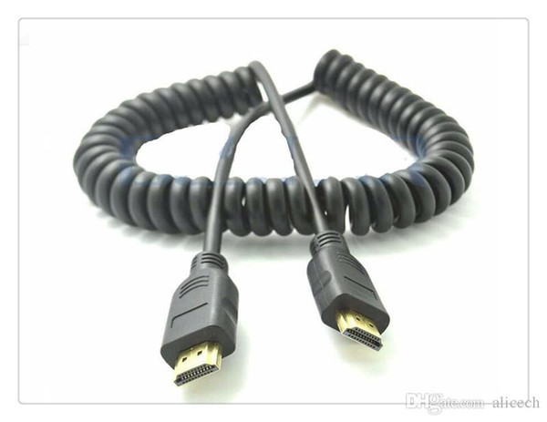 HDMI A Type To Mini HDMI C Type & Micro HDMI D Type Spring Curl Stretch Male to Male Cable wire50--200cm 10ft 1.4V 1080P 3D