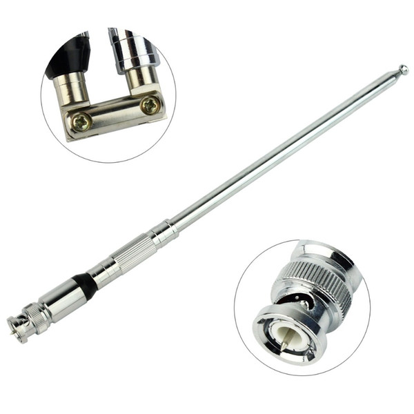 1150mm Stainless Steel VHF FM Antenna Telescopic BNC Antenna 76-108MHz for FM Radio Transmitter Best Y4329D