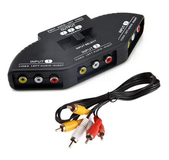 Hot Popular High Quality Selector 3 Ports Video Switcher Game AV Signal Switch Cable AV RCA AV Splitter Audio Converter for XBOX for PS TV