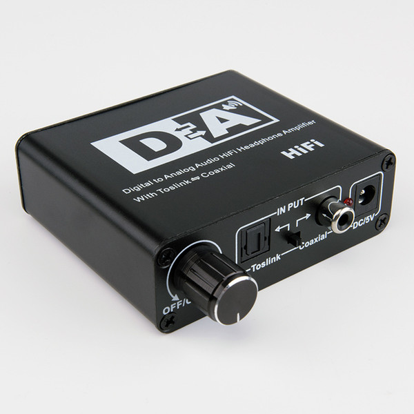 Digital to analog fiber converter coaxial/Toslink to 5.1 channel audio decoder 3.5 headphone adjustment Digital to Analog Audio Converter