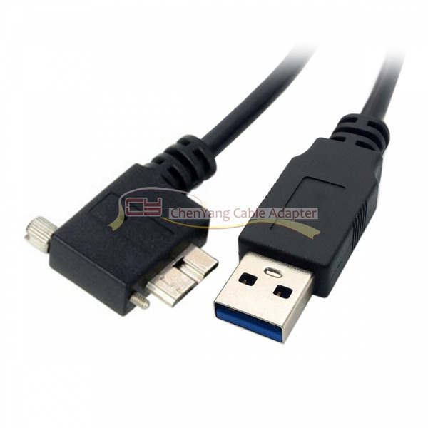 1.2m 90 Degree Right Angled Micro USB Screw Mount to 3.0 Data Cable for Industrial Camera