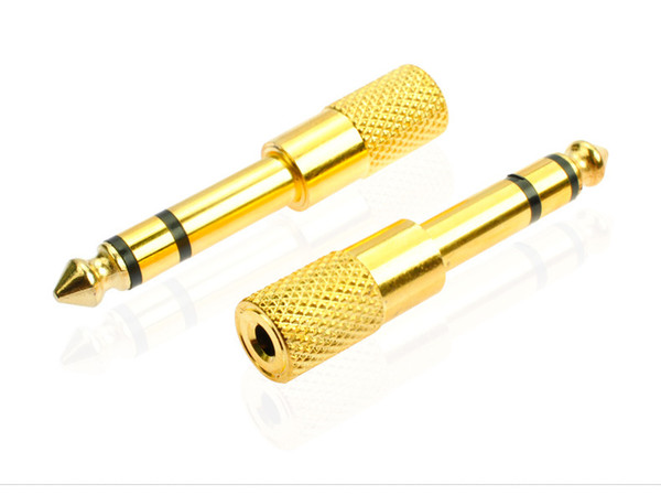 6.5 turn 3.5 hole, gold plated dual channel audio adapter microphone MIC/ audio adapter.