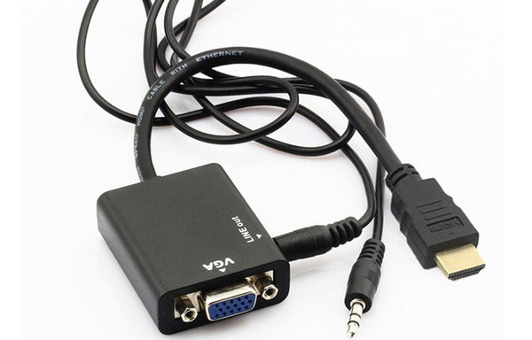 hdmi to vga HDMI to VGA transfer line with audio switch line convex head 1080P