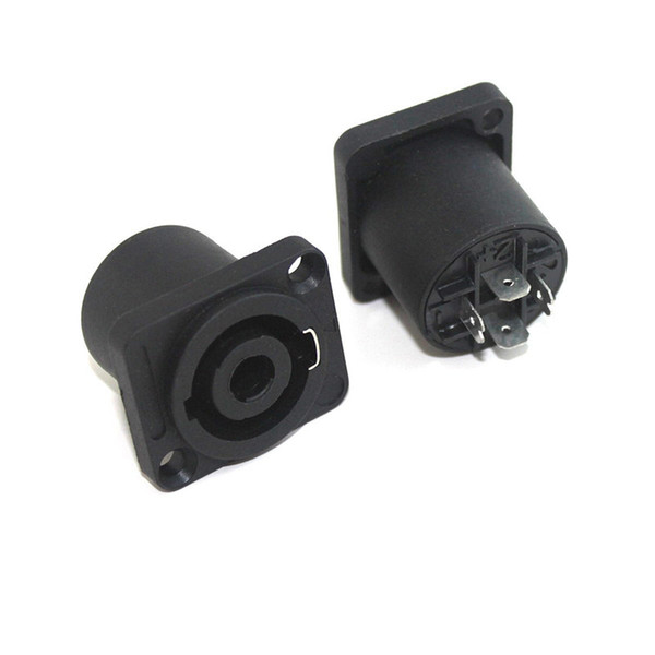 100pcs/Lot Good Quality Black Speak on 4 Pin Female Jack Compatible Audio Cable Connectors