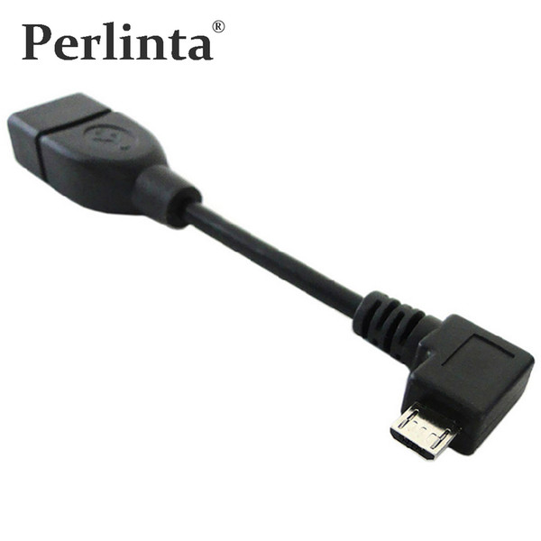 Perlinta Micro USB To USB OTG Adapter ,90 Degree Micro USB Male To USB2.0 Female OTG Adapter Cable for Samsung Xiaomi LG Huawei