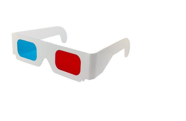 New 2018 Hot! 3D Glasses Anaglyph Red / Blue Paper Cyan Movie DVD 3D Dimensional Wholesale 3000pairs