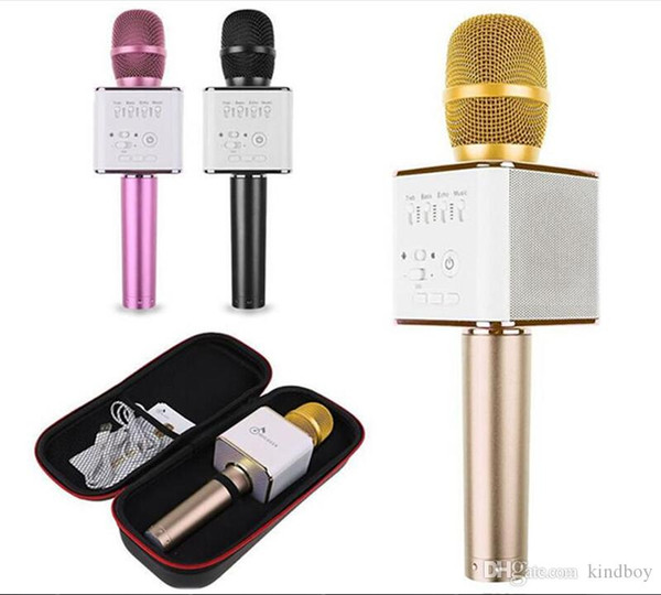 Q7 Handheld Microphone Bluetooth Wireless KTV With Speaker Mic Microfono Handheld For Smartphone Portable Karaoke Player with free ship